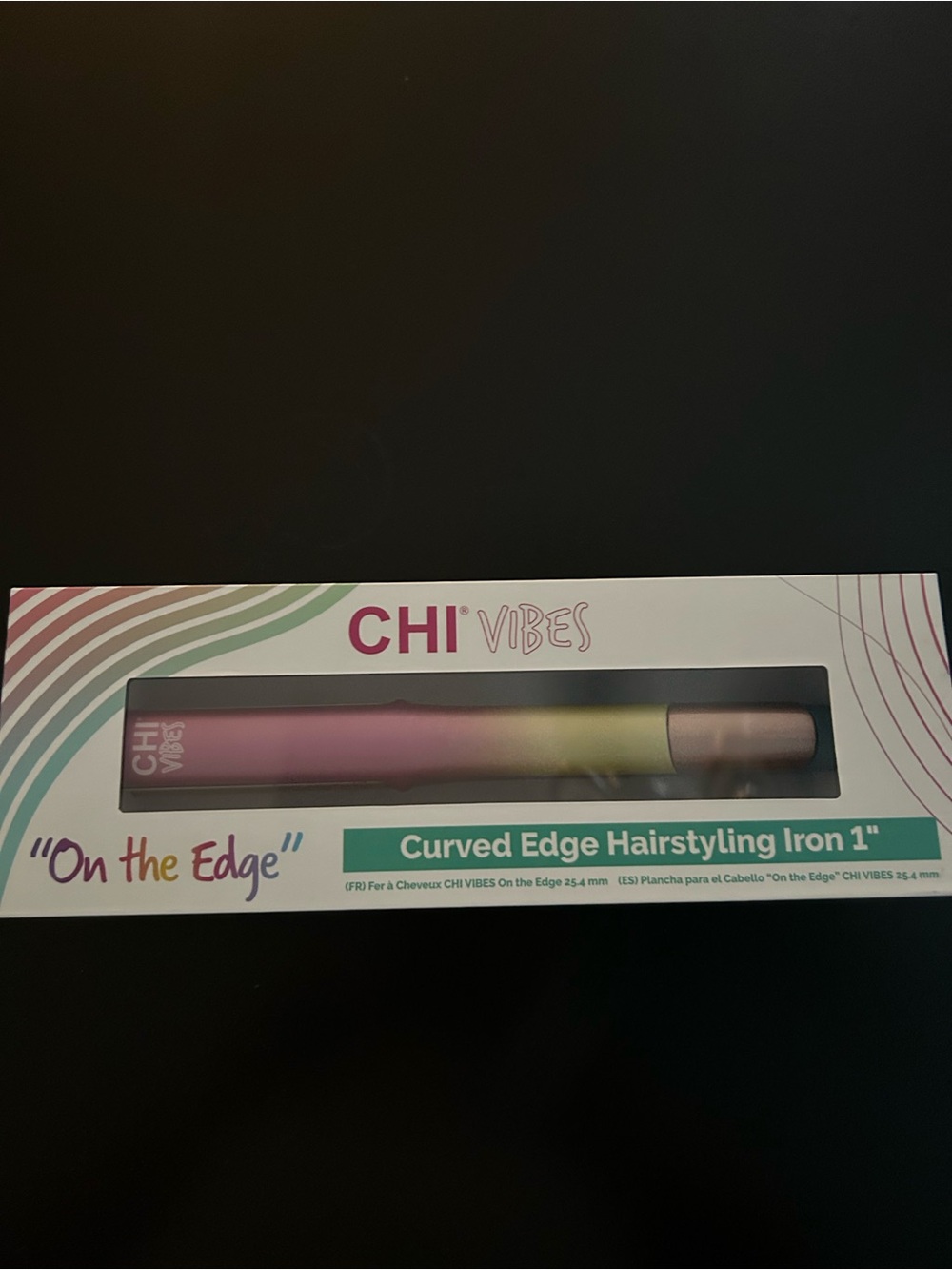 CHI Vibes Pink to Yellow Curved Edge Hairstyling Iron 1"
